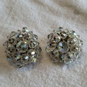 Vintage Beaded Clip On Earrings